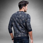 New Fashion Mens Sweatshirts Male Brand Clothing Streetwear Man Gray Blue Print Pullover Clothes O-neck Tracksuits