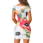 New Fashion Summer Dress 2017 Runway Designer Style Women Dress Flowers Print Slim Mini Casual Party Dresses Vestidos De Fiesta