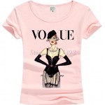 New Fashion Vintage Vogue Print T shirt Women 2017 Cotton Short Sleeve O-Neck Tops Female Tees Shirts Princess Girl JV01