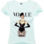 New Fashion Vintage Vogue Print T shirt Women 2017 Cotton Short Sleeve O-Neck Tops Female Tees Shirts Princess Girl JV01