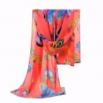 New Fashion Women Lady Winter Classic Butterfly Print Shawls Scarf Scarves Chiffon Soft Long Scarf Size160*45cm No.02132