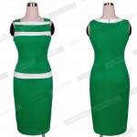 New Fashion Women Vintage Rockabilly Pinup Stretch Patchwork Formal Sleeveless Tank Business Work Pencil Summer Dresses E243