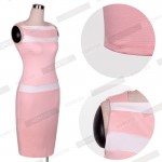 New Fashion Women Vintage Rockabilly Pinup Stretch Patchwork Formal Sleeveless Tank Business Work Pencil Summer Dresses E243