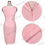 New Fashion Women Vintage Rockabilly Pinup Stretch Patchwork Formal Sleeveless Tank Business Work Pencil Summer Dresses E243