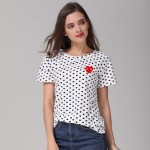 New Fashion Women's Summer T-Shirt Dots Girls' Basic Bottoming Polka Dots Printed Short Sleeve Top Plus Size M-4XL