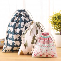 New Fresh Fabric Cotton Travel Drawstring Tote Storage Bag Organizer Bag For Underwear Toy Storage Bag Free Shipping 244