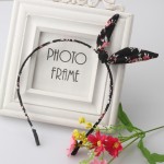 New Girls Flowers Print Floral Bow Hairband Turban Knot Headband Hair Band Hair Hoop Rabbit Ears Headwear Women Hair Accessories