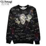 New Harajuku Wild Men Winter Hoodies Character design Printed Sweatshirts Black Color Hip Hop Men Hoodies 2016