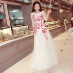 New High Quality Explosions Leisure Vintage Elegant Dresses Women Embroidery  grace  Spring summer Party  Dress