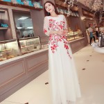 New High Quality Explosions Leisure Vintage Elegant Dresses Women Embroidery  grace  Spring summer Party  Dress