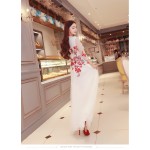 New High Quality Explosions Leisure Vintage Elegant Dresses Women Embroidery  grace  Spring summer Party  Dress