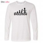 New LEGO Robot EVOLUTION T Shirt Funny Printed Sheldon Cooper T Shirts Men long Sleeve O-Neck Cotton Men Clothing Tops