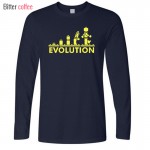 New LEGO Robot EVOLUTION T Shirt Funny Printed Sheldon Cooper T Shirts Men long Sleeve O-Neck Cotton Men Clothing Tops