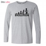 New LEGO Robot EVOLUTION T Shirt Funny Printed Sheldon Cooper T Shirts Men long Sleeve O-Neck Cotton Men Clothing Tops