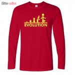 New LEGO Robot EVOLUTION T Shirt Funny Printed Sheldon Cooper T Shirts Men long Sleeve O-Neck Cotton Men Clothing Tops