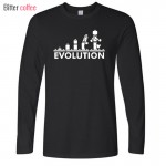 New LEGO Robot EVOLUTION T Shirt Funny Printed Sheldon Cooper T Shirts Men long Sleeve O-Neck Cotton Men Clothing Tops