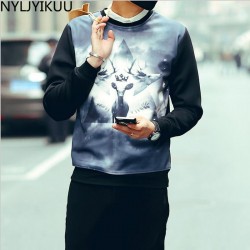 New Leisure Men's Hoodies Patchwork Colors Napping Fashion Men's Tracksuits Sweatshirts Hooded Men Coats 3 colors size M-XXXL