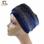 New Luxury Women Velvet Turban Headband Diamante Studded  Extra Long Velvet Turban Head Wraps Hijab Head Scarf Turbante