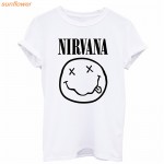 New NIRVANA T Shirt WOMEN short sleeve t shirt Summer style Fashion T Shirt  Print short