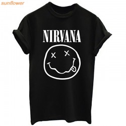 New NIRVANA T Shirt WOMEN short sleeve t shirt Summer style Fashion T Shirt  Print short