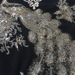 New OEM Factory Sale Women Summer Autumn Vintage Retro Rope Embroidery Heart Paisley Sequined Peacock Mini Shirt Dresses Party