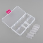 New Plastic 10 Slots Compartment Adjustable Jewelry Necklace Storage Box Case Holder Organizer Container 13.2*6.8*2.3cm