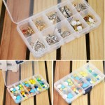 New Plastic 10 Slots Compartment Adjustable Jewelry Necklace Storage Box Case Holder Organizer Container 13.2*6.8*2.3cm
