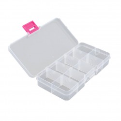 New Plastic 10 Slots Compartment Adjustable Jewelry Necklace Storage Box Case Holder Organizer Container 13.2*6.8*2.3cm