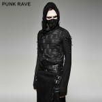 New Punk rave Rock Fashion Casual Black Gothic Novelty Long Sleeve MEN t shirt Y658 M XXL
