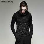 New Punk rave Rock Fashion Casual Black Gothic Novelty Long Sleeve MEN t shirt Y658 M XXL