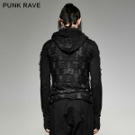 New Punk rave Rock Fashion Casual Black Gothic Novelty Long Sleeve MEN t shirt Y658 M XXL
