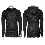 New Punk rave Rock Fashion Casual Black Gothic Novelty Long Sleeve MEN t shirt Y658 M XXL