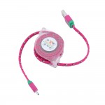 New Retractable Woven Braided Fabric Micro USB Data Sync Cable Charger For Galaxy S3 S4 S5 HTC Android phone