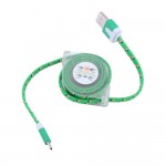 New Retractable Woven Braided Fabric Micro USB Data Sync Cable Charger For Galaxy S3 S4 S5 HTC Android phone