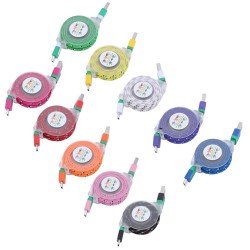 New Retractable Woven Braided Fabric Micro USB Data Sync Cable Charger For Galaxy S3 S4 S5 HTC Android phone