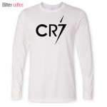 New Ronaldo  Long Sleeve Men's Long Sleeve  T-Shirt printing CR7 Cotton T Shirts Mens 