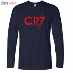 New Ronaldo  Long Sleeve Men's Long Sleeve  T-Shirt printing CR7 Cotton T Shirts Mens 