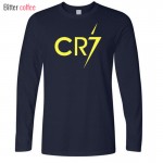 New Ronaldo  Long Sleeve Men's Long Sleeve  T-Shirt printing CR7 Cotton T Shirts Mens 