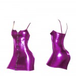 New Sexy Zipper Type Wet Look Patent Leather Party Costume Sexy Girl Hot Club wear Women Nightdress Party PVC Dresses