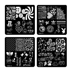 New Square 20 Styles Nail Art Stamp Stamping Plate 6cm Polish Design Print Manicure Nail Template Christmas Gift