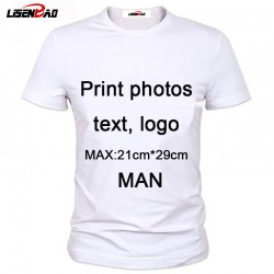 New Summer 2016 photo text logo Custom T Shirt Men Clothing moder Short Sleeve Printed Custom T-shirt DIY Design Tee Shirts