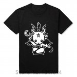 New Summer Style Satanic Goat Baphomet cartoon T Shirt Men cotton short sleeve Printed T-shirt Brand tshirt
