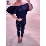 New Summer style 2017 Hot Slash Neck Tube Women Shirt with Ruffles Sexy  Blusas Off shoulder beach tops party top with belt