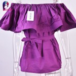 New Summer style 2017 Hot Slash Neck Tube Women Shirt with Ruffles Sexy  Blusas Off shoulder beach tops party top with belt