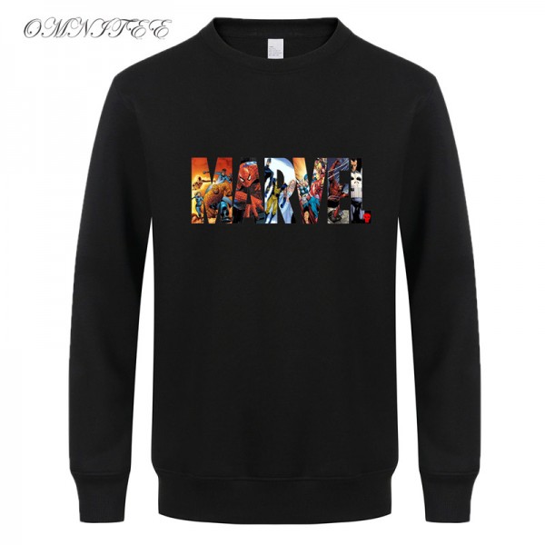 New Super Hero Marvel Sweatshirts Fashion Cotton Men Hoodies Marvel Avergers Cool Printed  Sweatshirts Men Clothing FreeShipping
