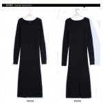 New Twist Women long sweater dress 2017 spring sexy slim Bodycon Dresses Elastic Skinny Split Dress Brief Knitted Dress vestidos