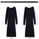 New Twist Women long sweater dress 2017 spring sexy slim Bodycon Dresses Elastic Skinny Split Dress Brief Knitted Dress vestidos