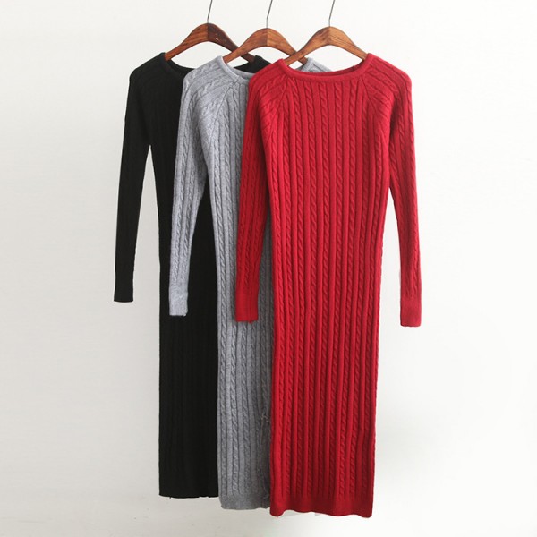 New Twist Women long sweater dress 2017 spring sexy slim Bodycon Dresses Elastic Skinny Split Dress Brief Knitted Dress vestidos