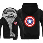 New Winter Jackets and Coats Captain America Hoodie Marvel Hooded Fashion Thick Zipper Men Fleece Sweatshirts