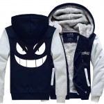 New Winter Jackets and Coats Pocket Monsters Anime Pokemon Pikachu  Hooded Thick Zipper Men Sweatshirts brand thicken hoody suit